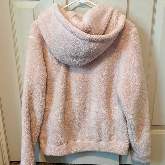 Adidas Women's Soft Pink Fleece Hoodie - Picture 3 of 3